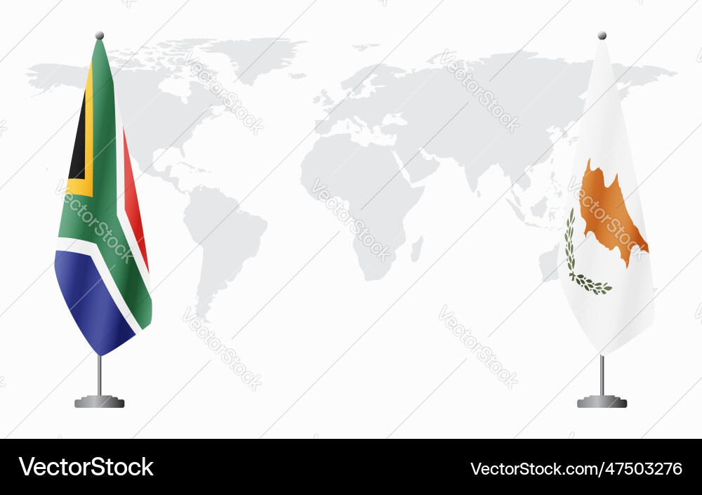 South africa and republic of cyprus flags vector image