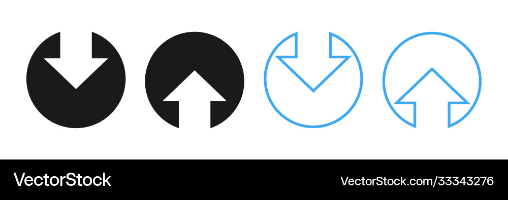 Upload and download circle in different design Upload and download circle in different design vector image