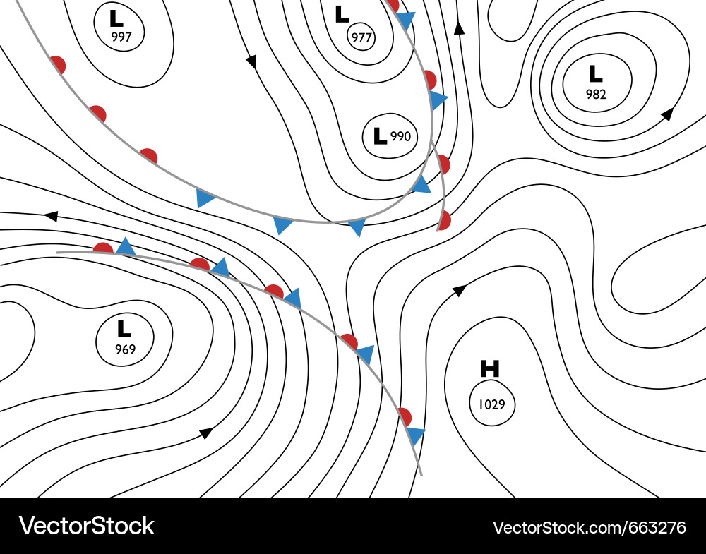 Weather Isobar Map vector image