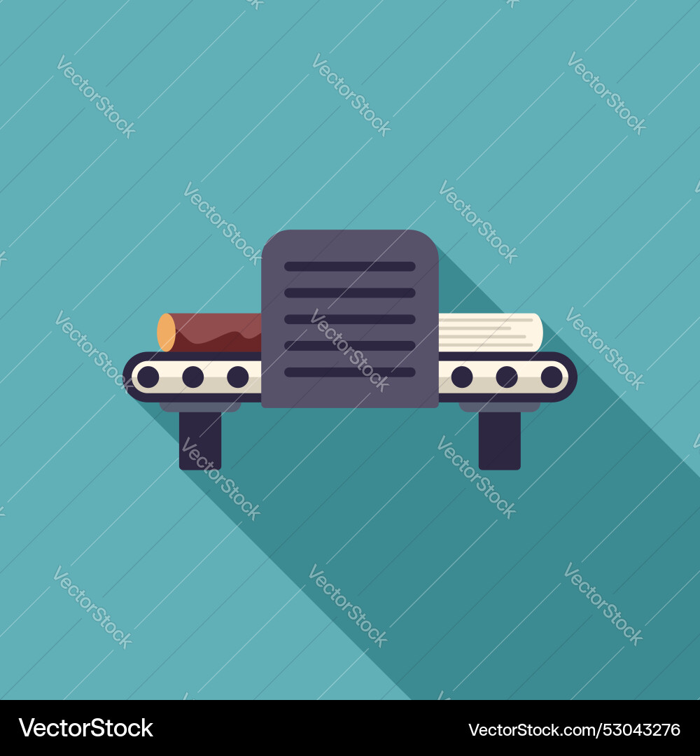 Wood processing machine transforming log Vector Image