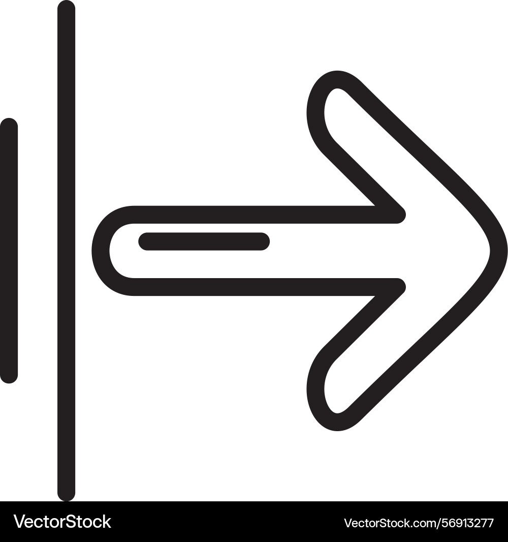 Arrow right linear style icon design vector image