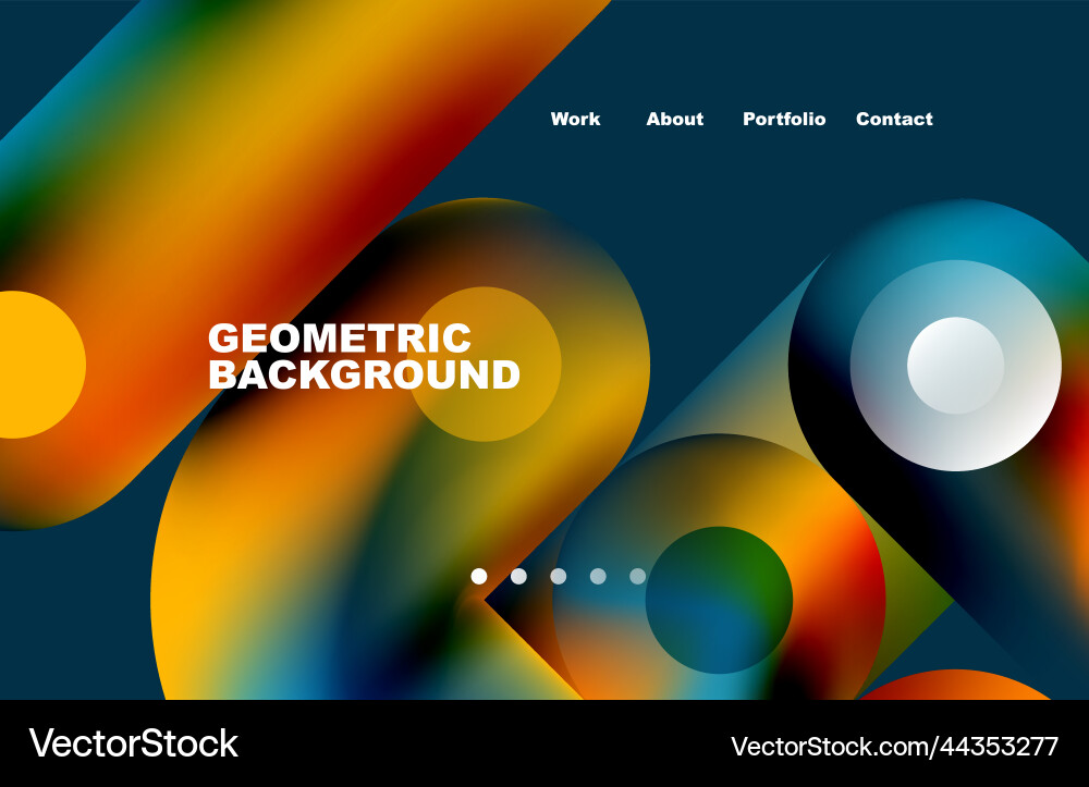 Circles and round shapes landing page abstract Circles and round shapes landing page abstract vector image