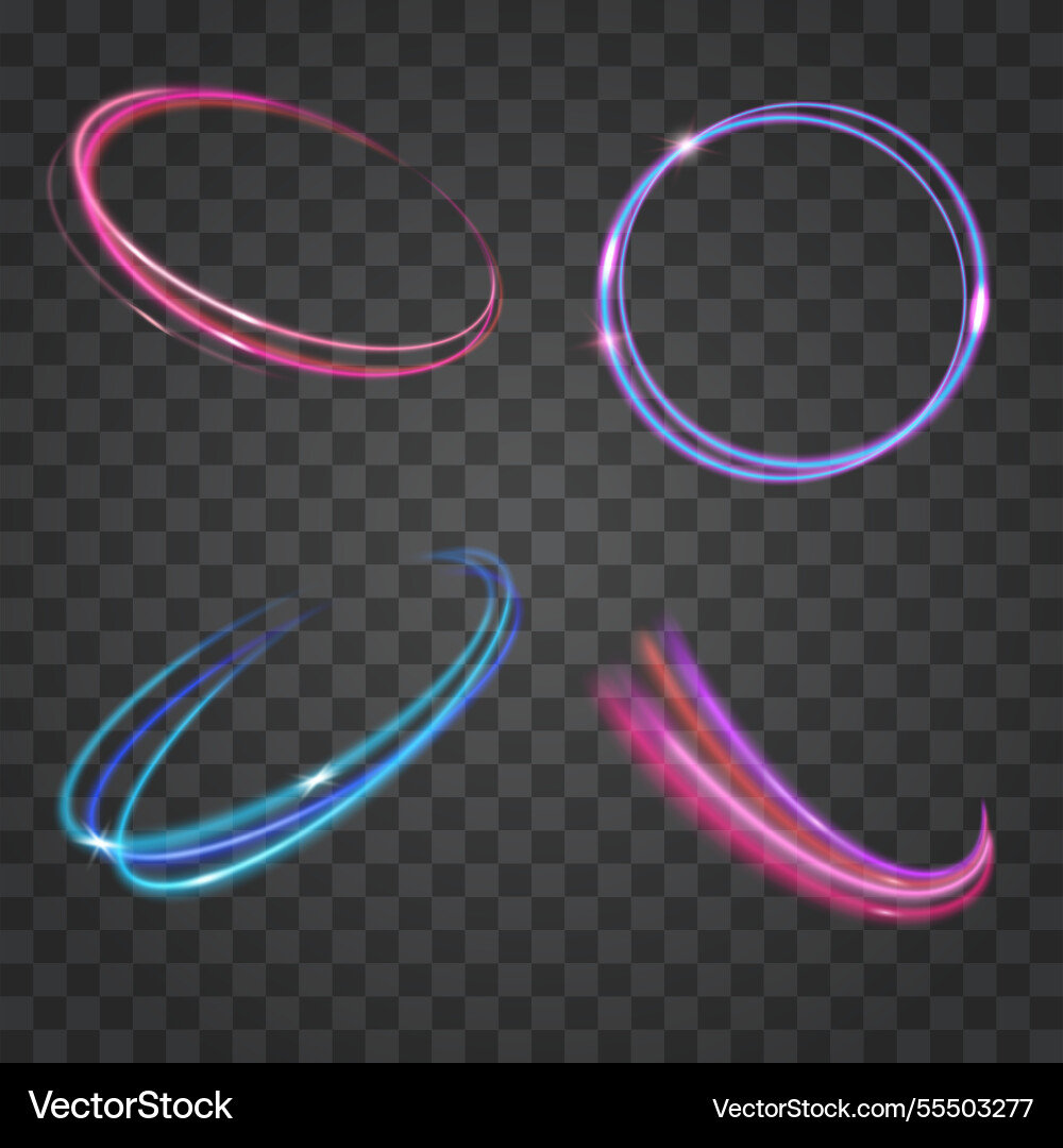 Circular luminous lines with glow effect vector image