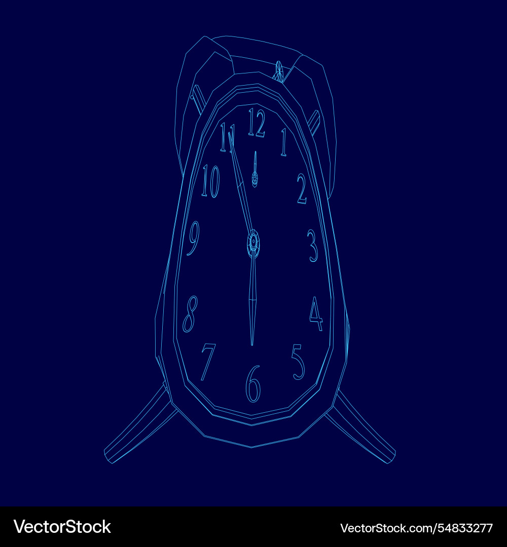 Clock with the hands on number 11 and 6 Clock with the hands on number 11 and 6 vector image