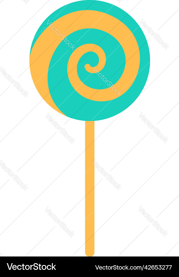 Color lollipop flat icon isolated on white Color lollipop flat icon isolated on white vector image