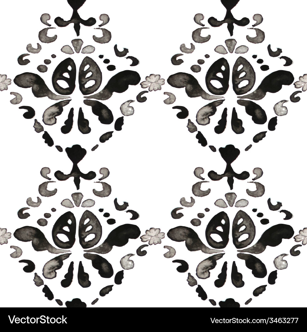 Damask Ink Pattern vector image
