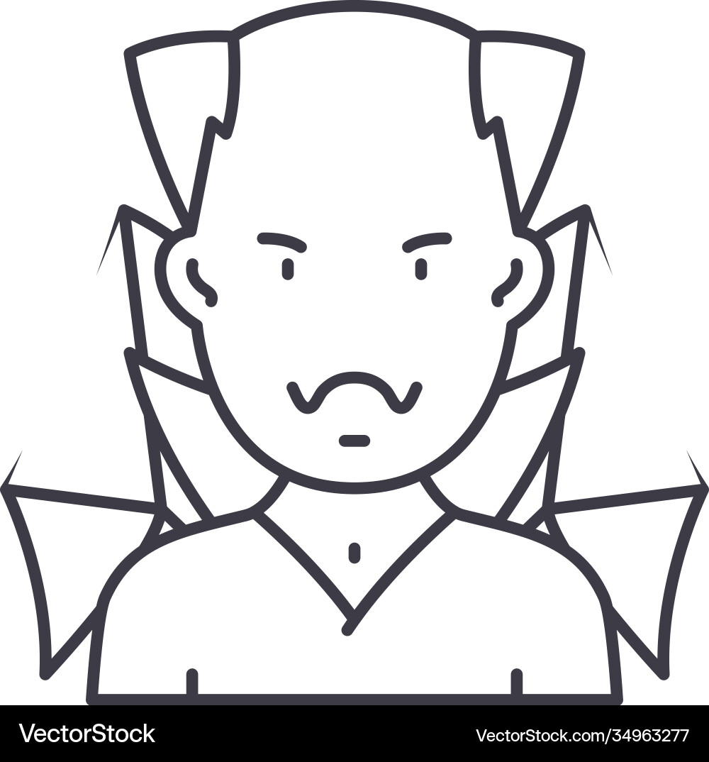 Devil concept icon linear isolated vector image