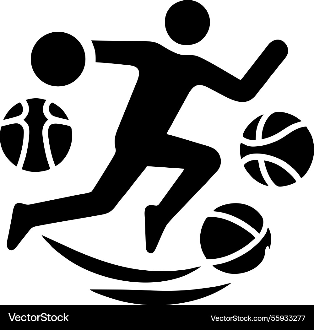 Dynamic basketball player in action Dynamic basketball player in action Vector Image