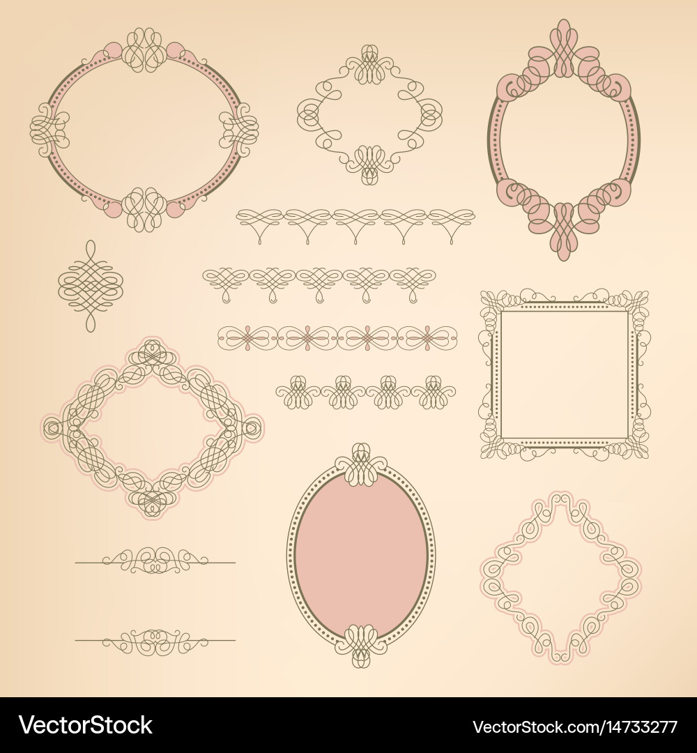 Elegant Calligraphic Frames & Elements vector image