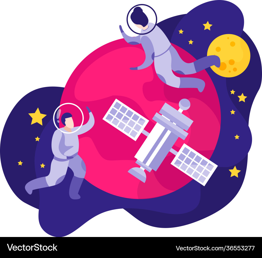 Floating in space composition Floating in space composition vector image