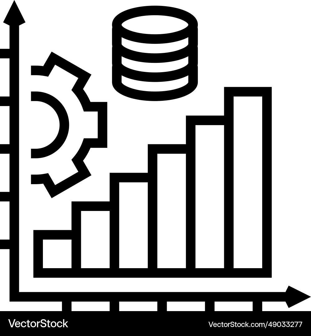 Icon für die Ausführung der Datenbankzeilen Vektorbild
