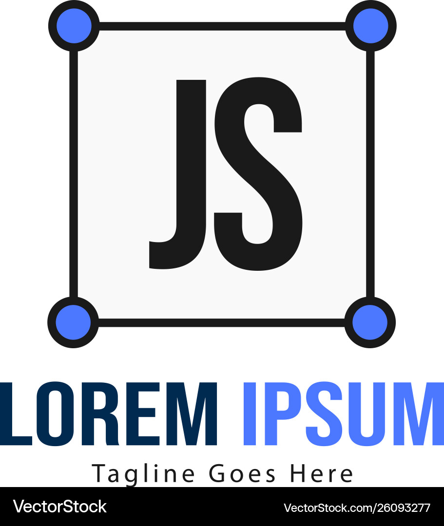 Initial js logo template with modern frame Initial js logo template with modern frame Vector Image