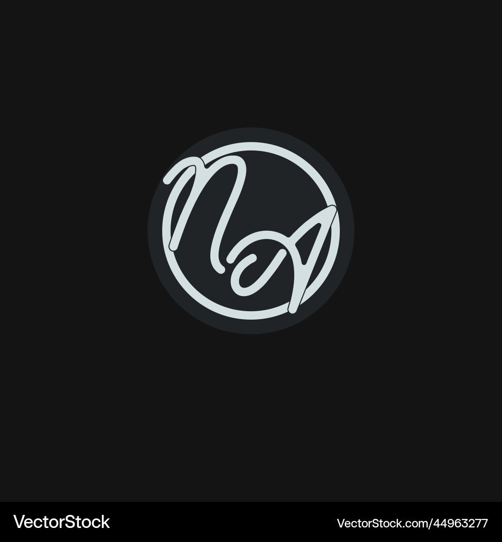 Initials na logo monogram with simple circle line Vector Image