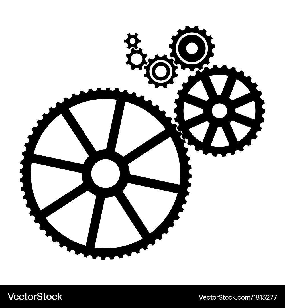 Interlocking Cogs Gears vector image