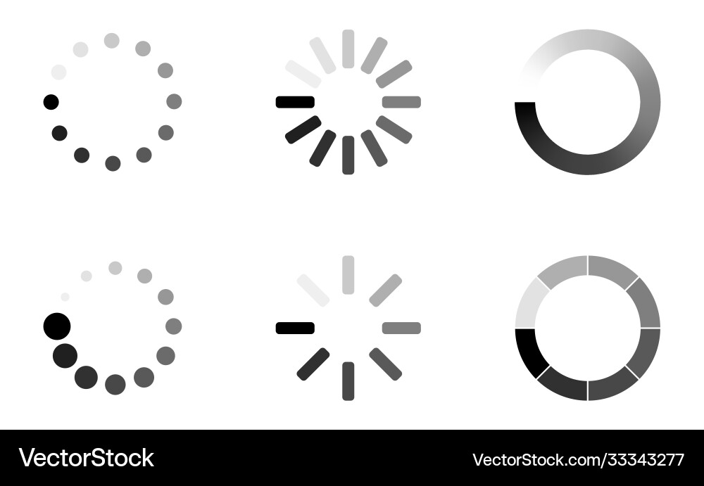 Loading icons load bar set Loading icons load bar set vector image