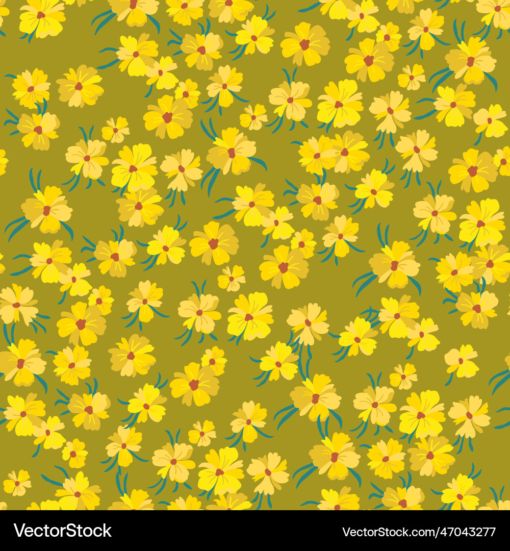 Seamless pattern with stylized floral motif lots Vector Image