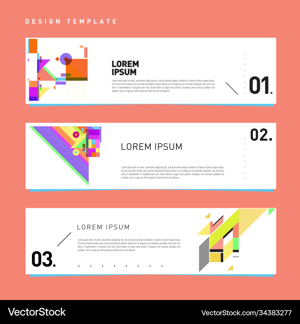 Set abstract banner web design template retro Vector Image
