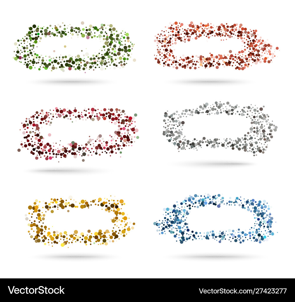 Set bright abstract circles frames design Vector Image