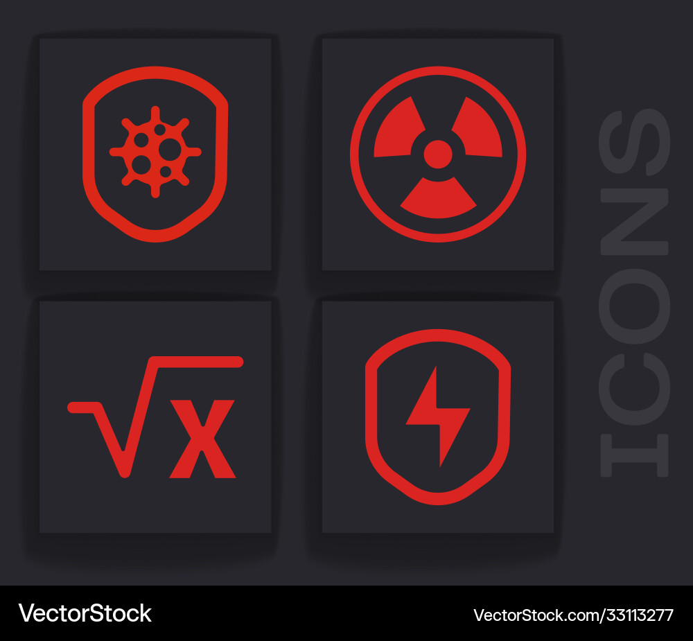 Set secure shield with lightning Set secure shield with lightning vector image