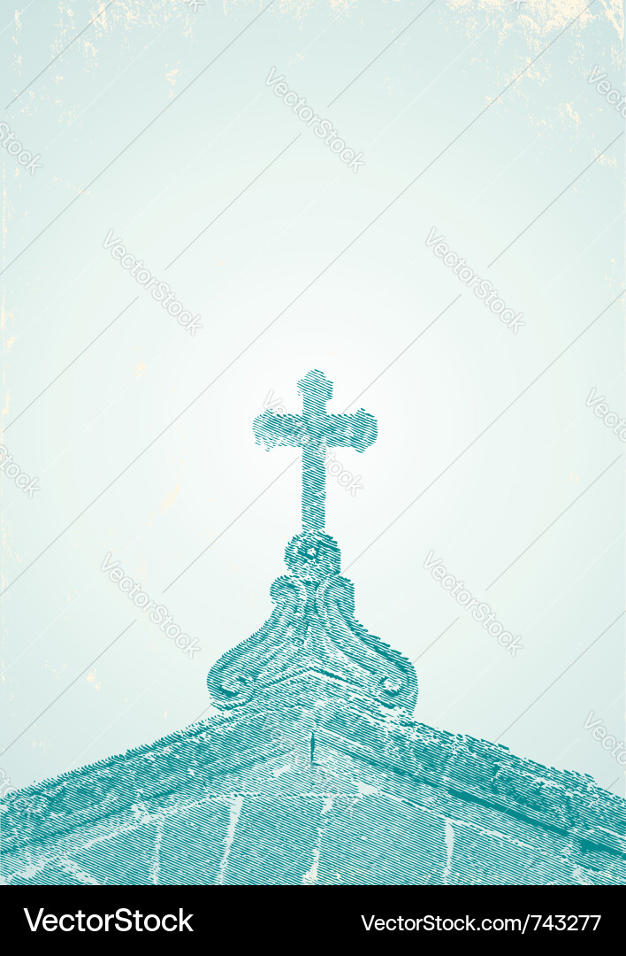 Steinkirche Gravur Vektorbild