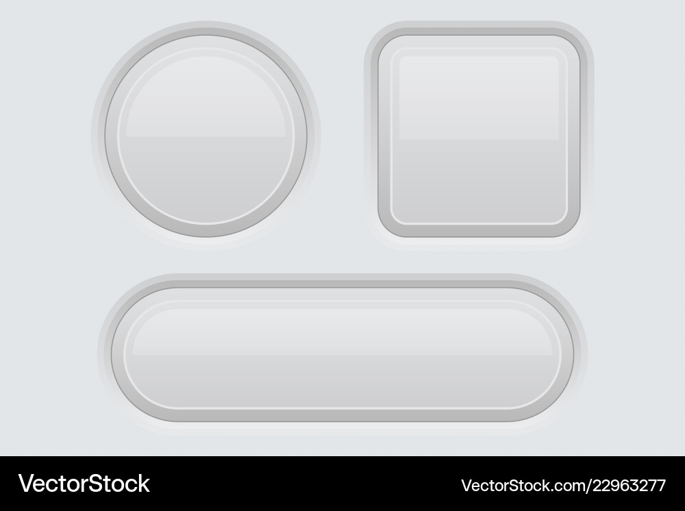 White web interface buttons set 3d icons vector image