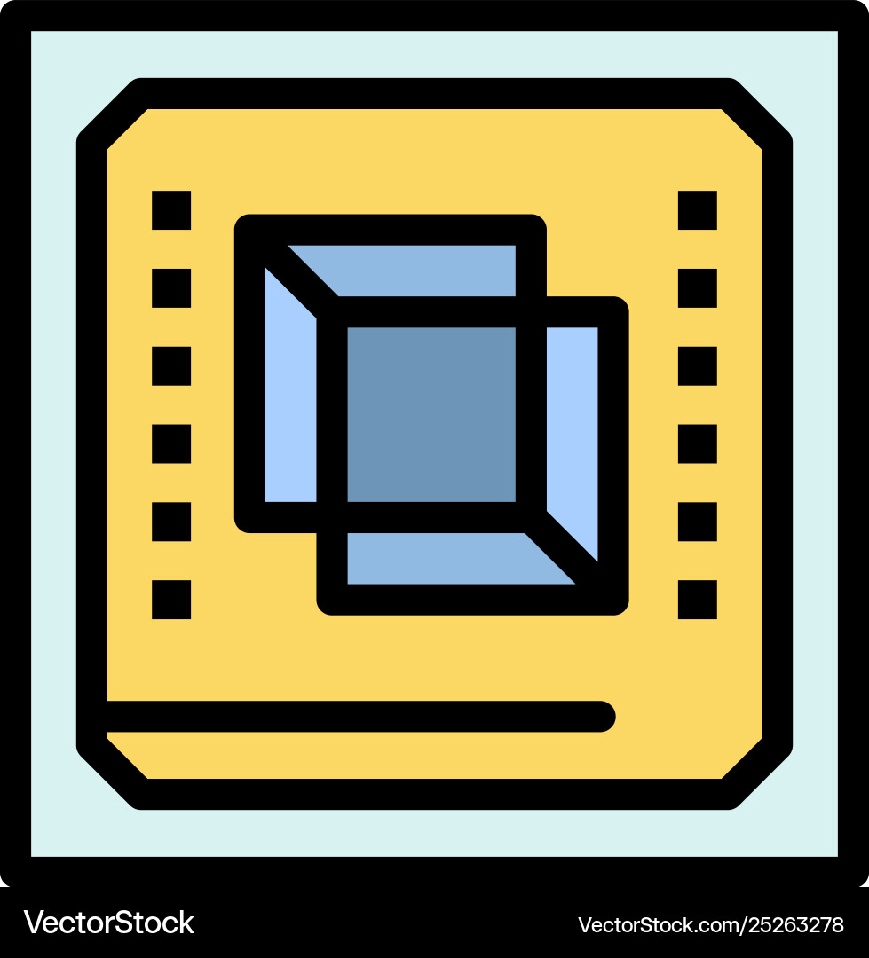 Chip Computer cpu Hardware Prozessor flache Farbe Chip Computer cpu Hardware Prozessor flache Farbe vektorbild