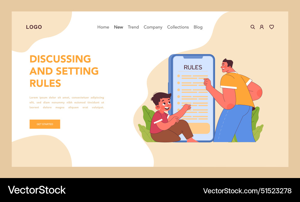 Discussing and setting rules concept flat Discussing and setting rules concept flat Vector Image