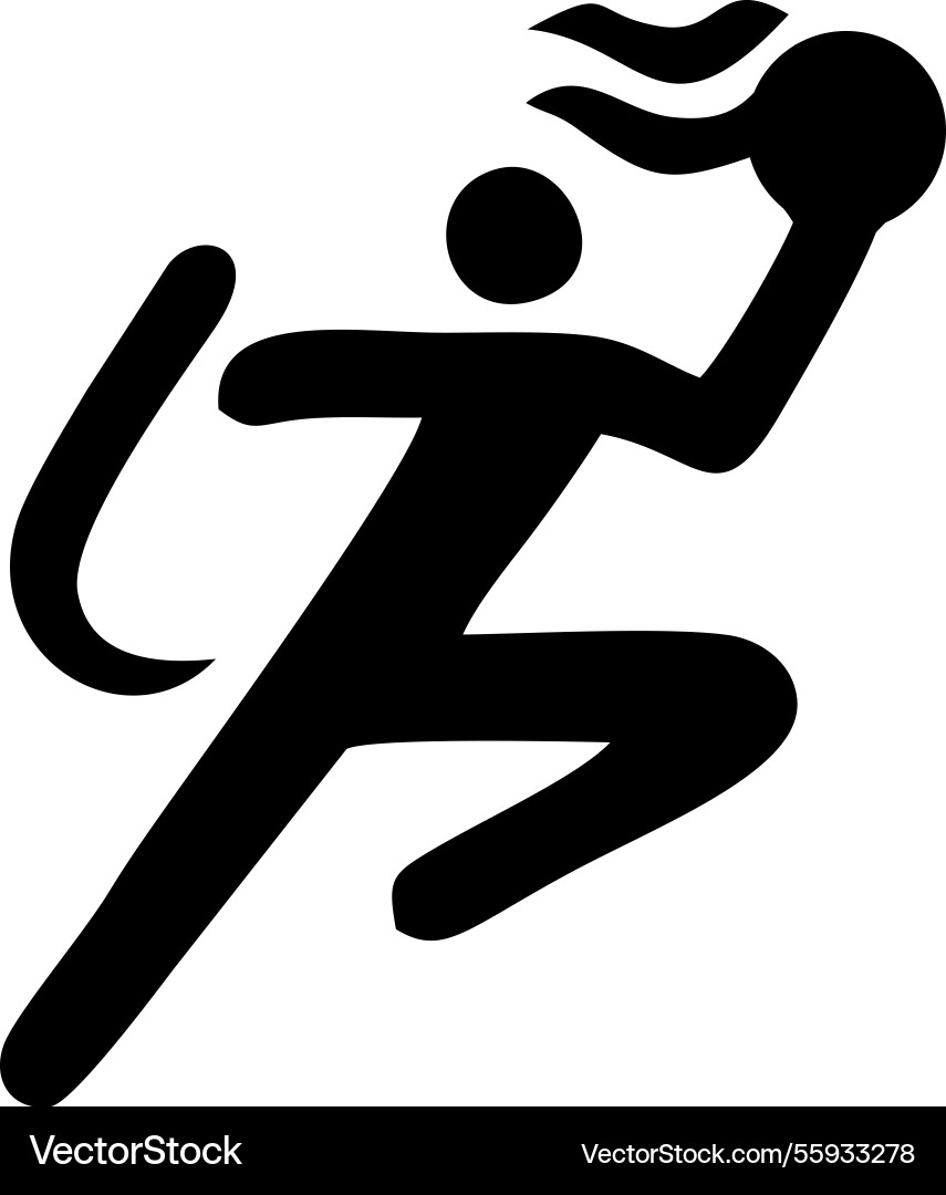 Dynamic silhouette of a player in action Dynamic silhouette of a player in action Vector Image