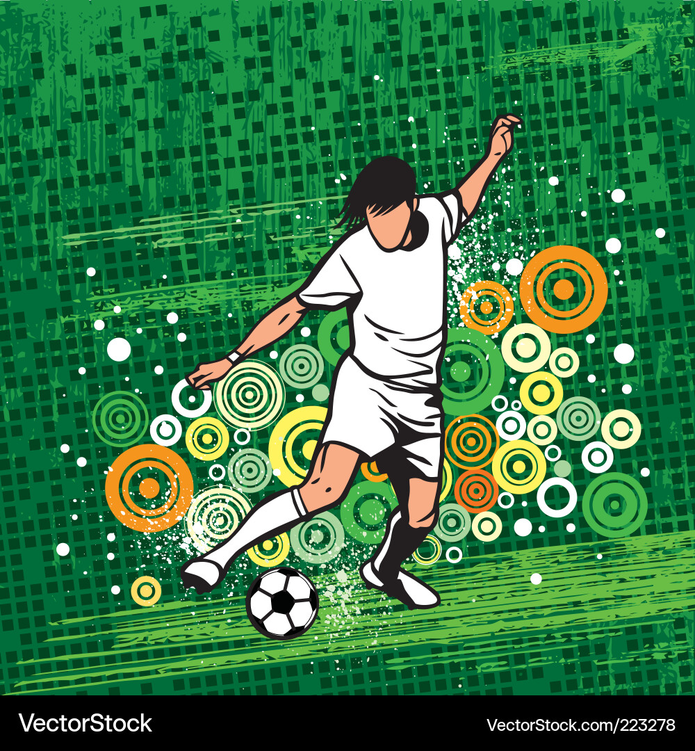 Dynamic Soccer Player Action Vector Image