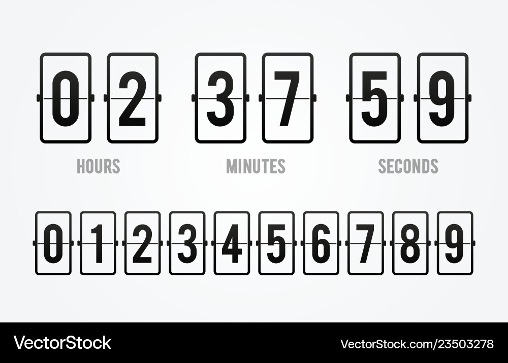 Flipboard Countdown Uhrenzähler Timer Flipboard Countdown Uhrenzähler Timer vektorbild