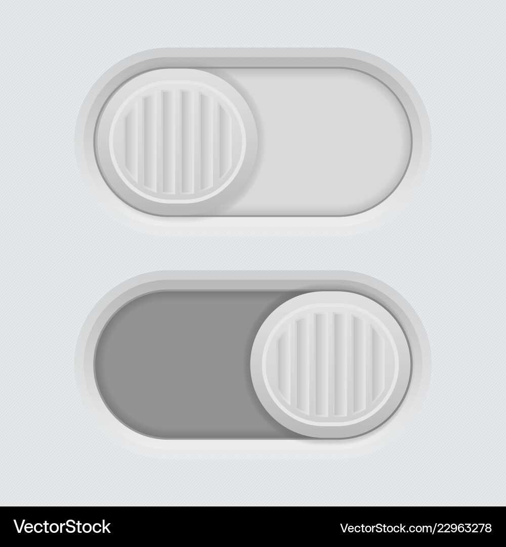 Gray 3D Push Buttons - Slider vector image