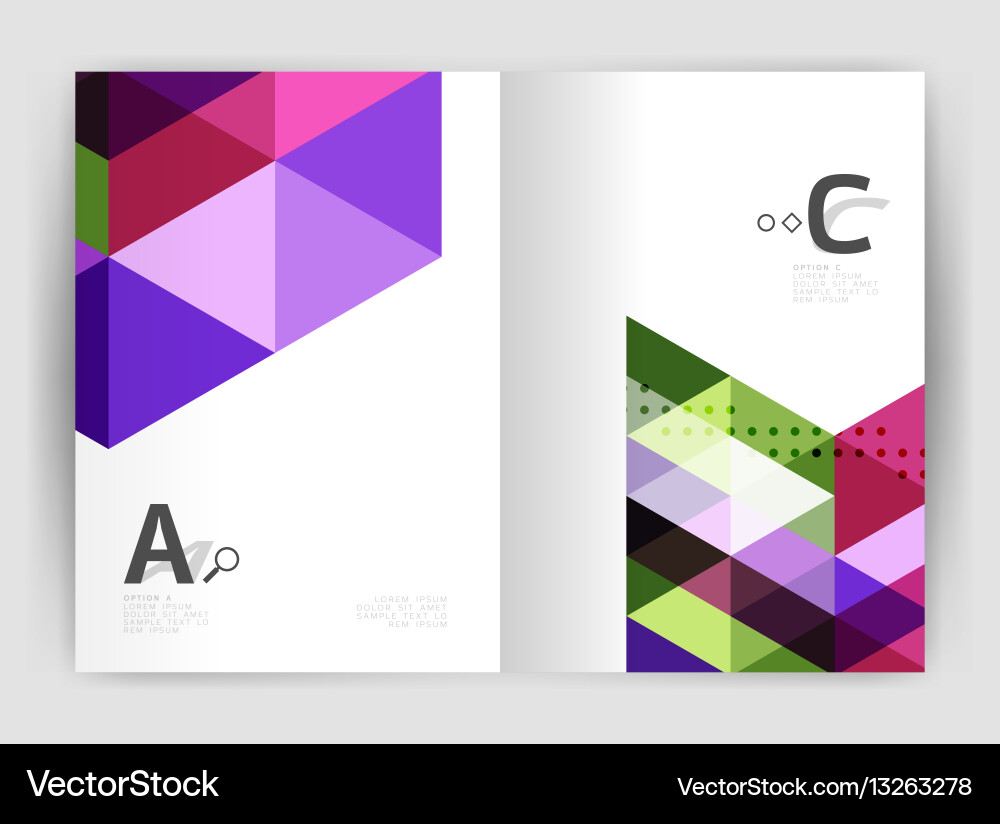 Modern triangle print template Vector Image