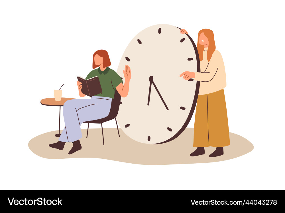 Procrastination concept lazy person Procrastination concept lazy person Vector Image