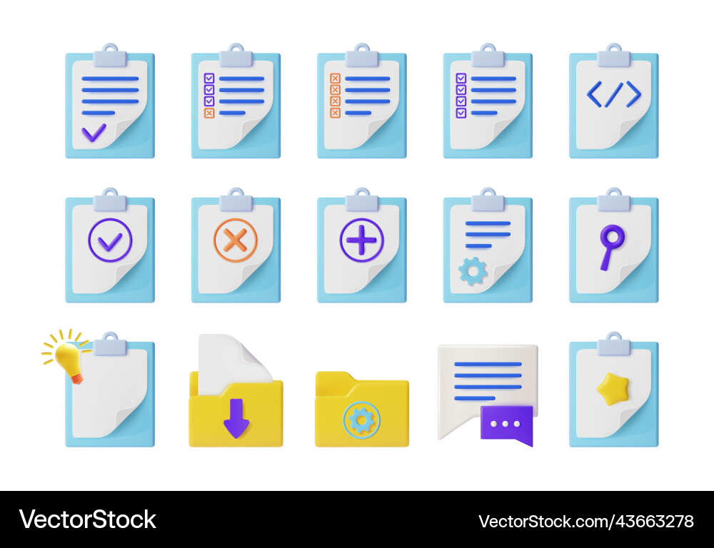 Realistic Clipboard with Checkmarks Vector Image