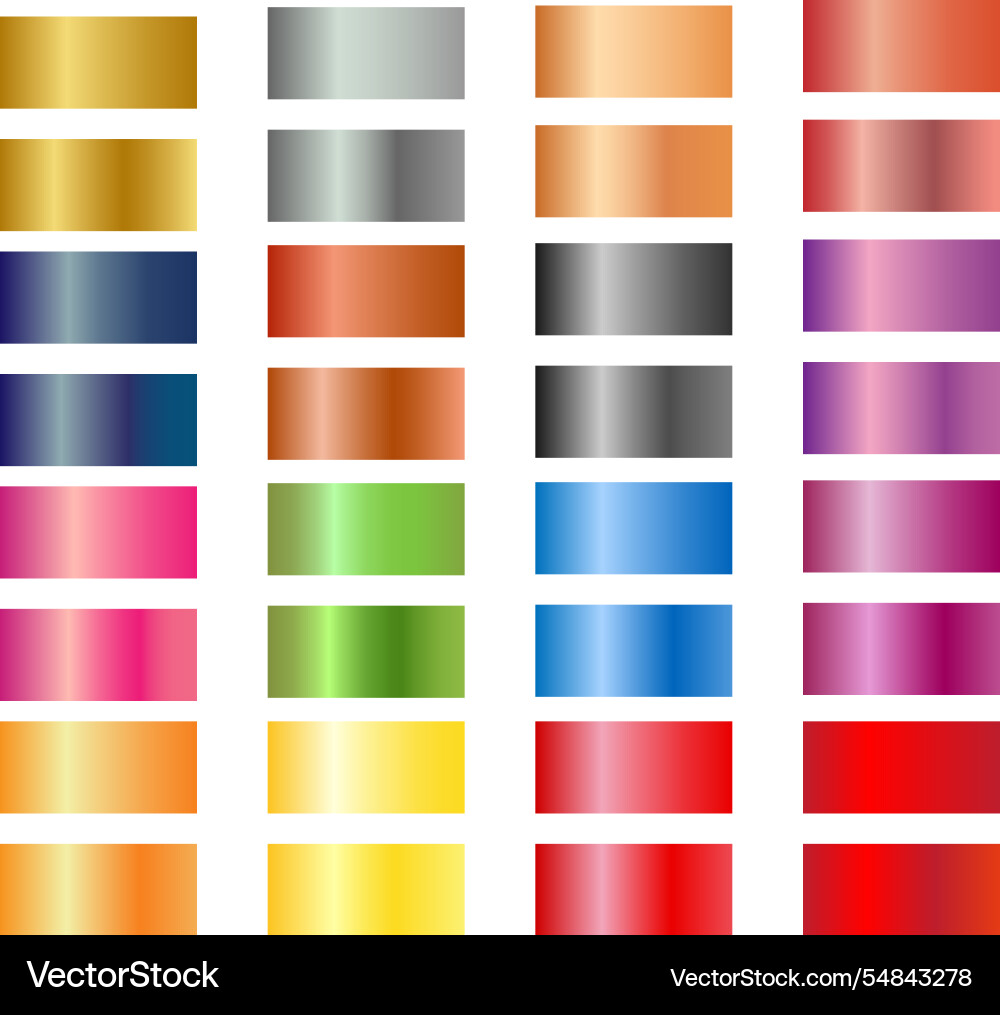 Realistic gradient color collection material Realistic gradient color collection material vector image