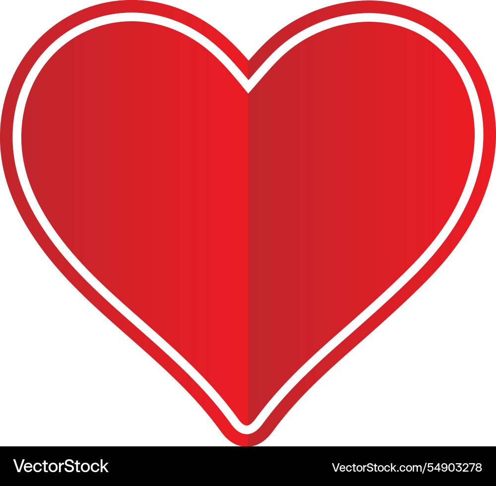 Red heart icon with a simple design vector image
