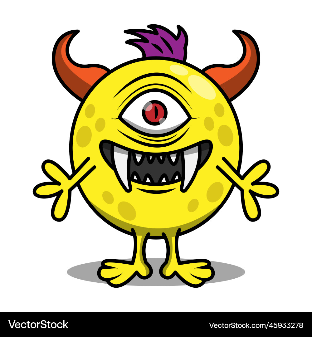 Süße Cartoon gelbe Monster Süße Cartoon gelbe Monster vektorbild