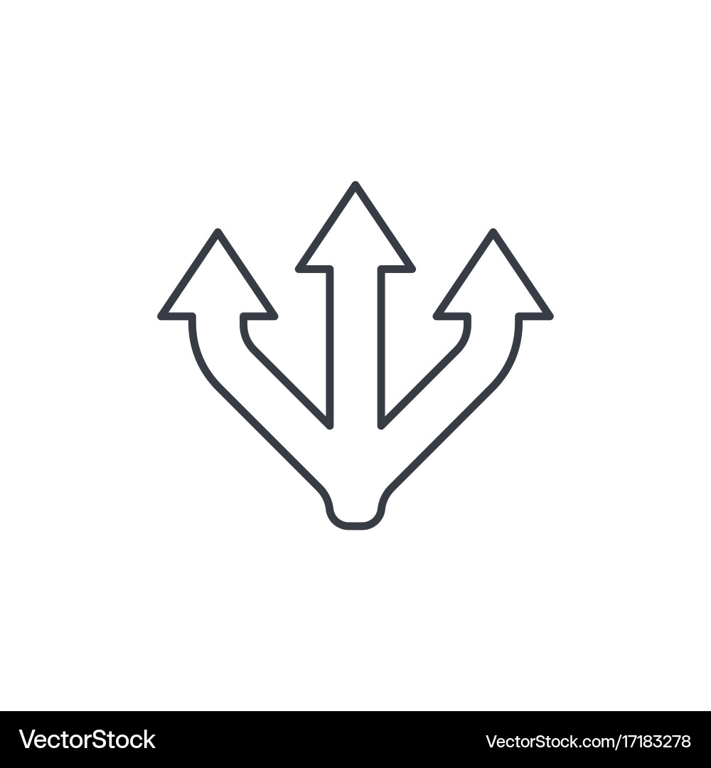 Three Way Intersection Icon vector image