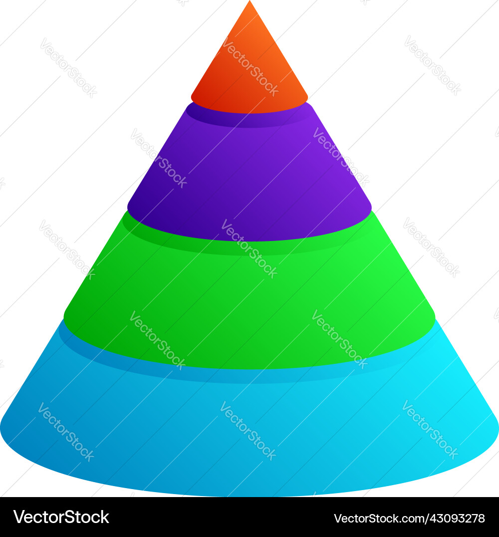 Triangle pyramid chart graph icon series Triangle pyramid chart graph icon series Vector Image
