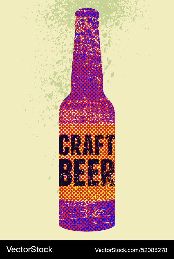 Vintage Bier Flasche Grunge Poster vektorbild