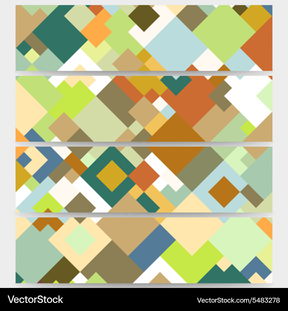 Web banners collection abstract header layouts vector image