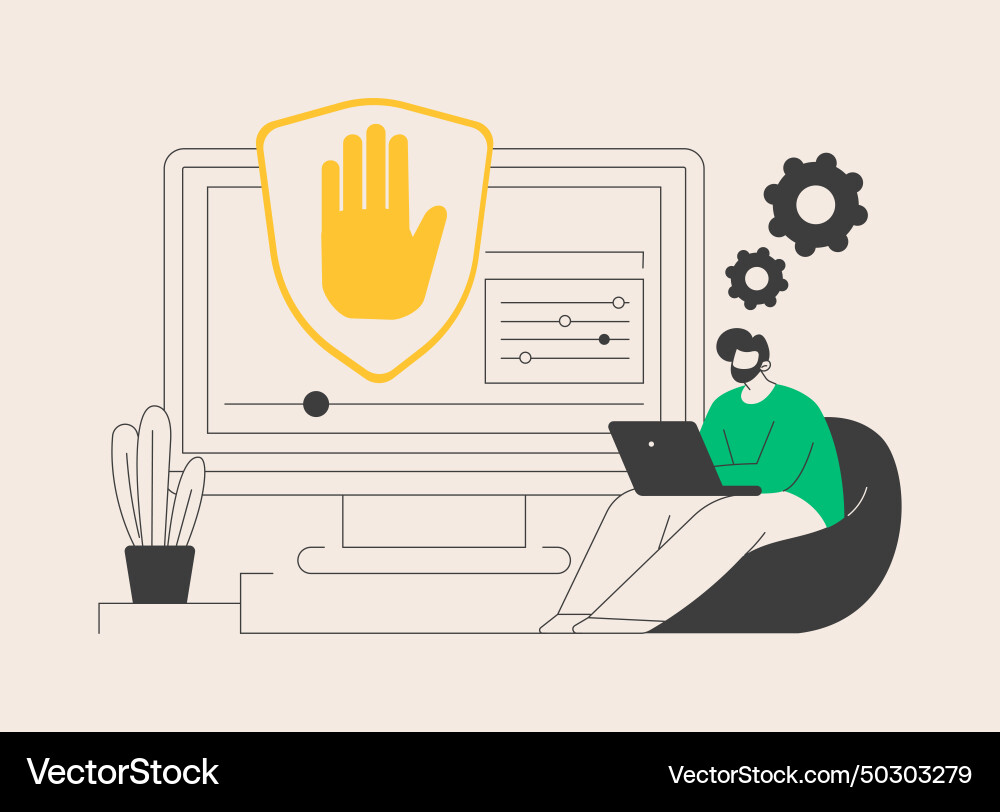 Ad blocking software abstract concept vector image