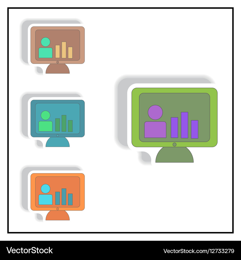 Bar graph and online report Vector Image