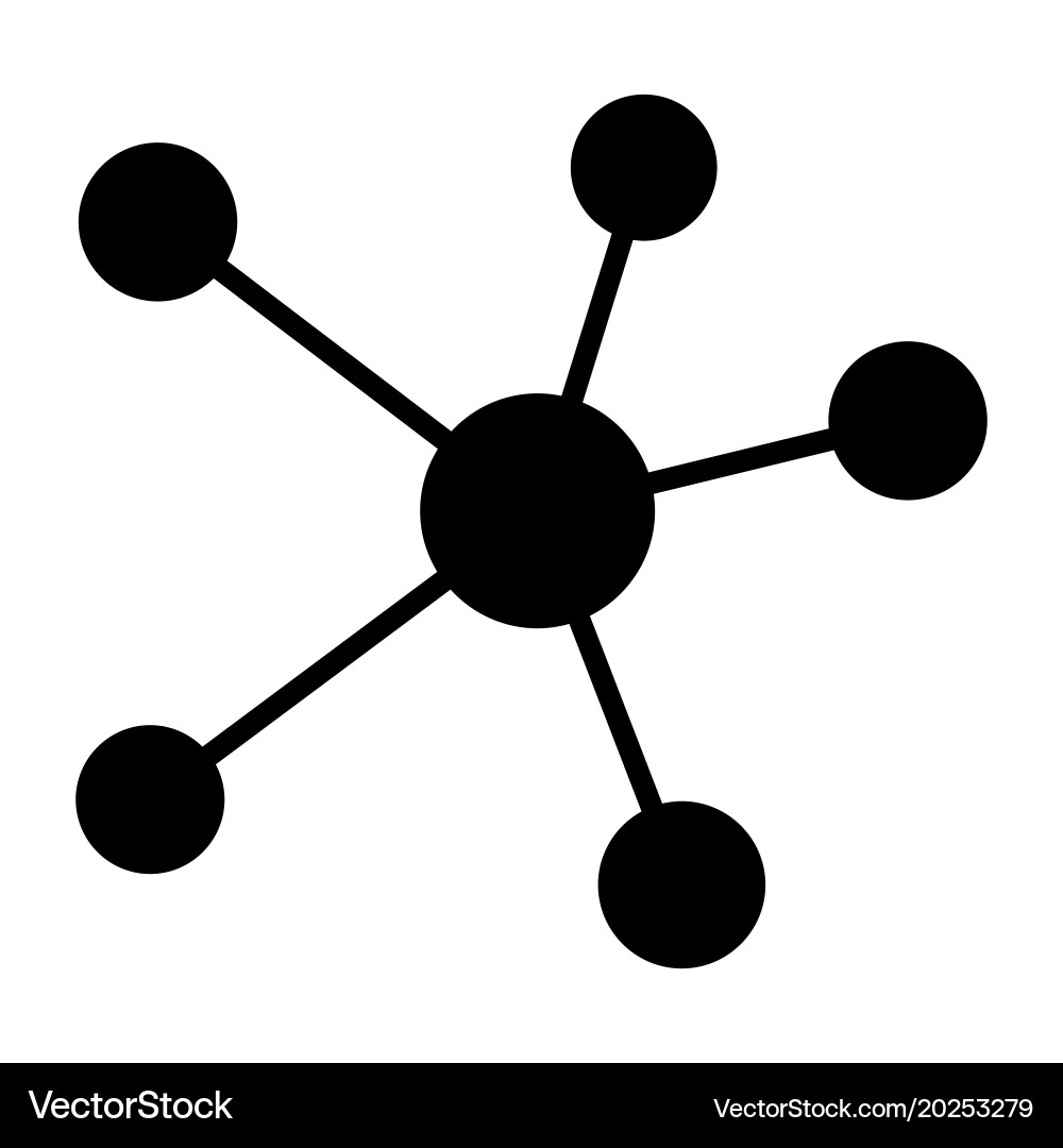 Blockchain network icon simple minimal pictograph vector image