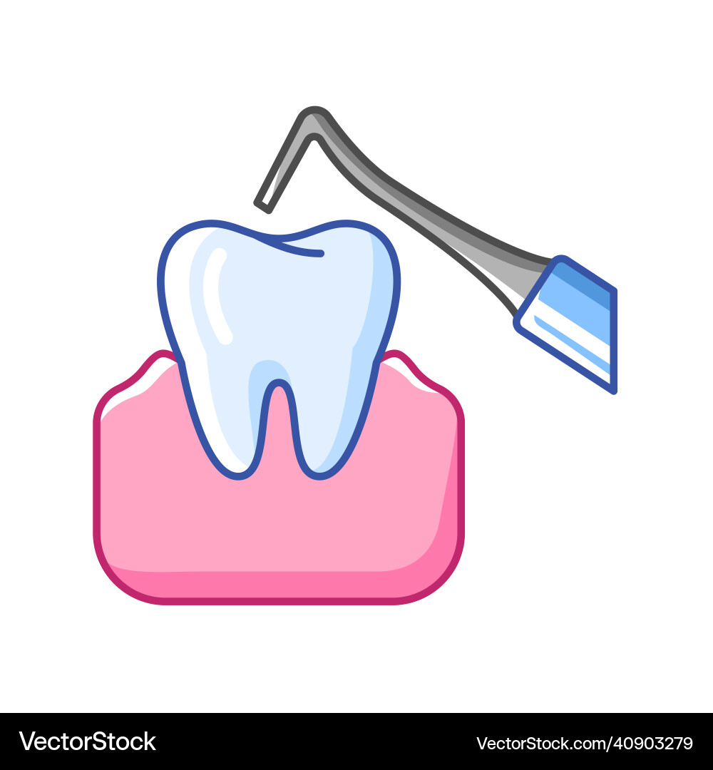 Dental hook treatment dentistry Dental hook treatment dentistry vector image