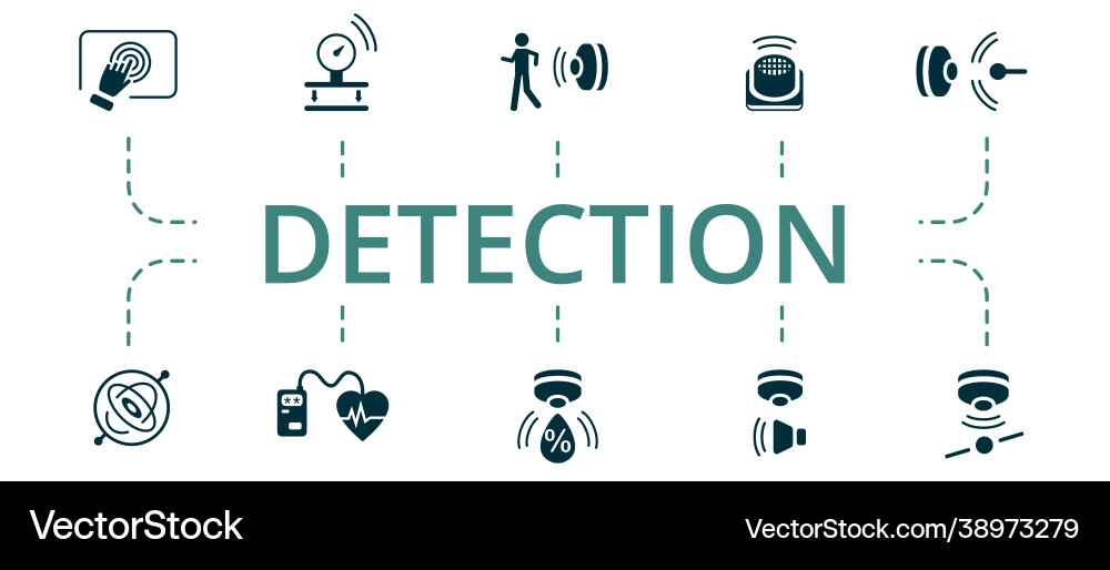 Detection icon set contains editable icons theme Vector Image