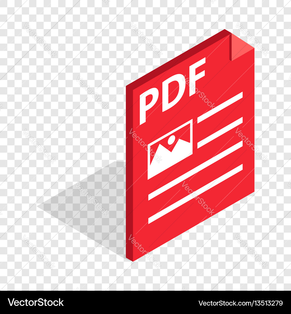 Document file format pdf isometric icon Document file format pdf isometric icon vector image
