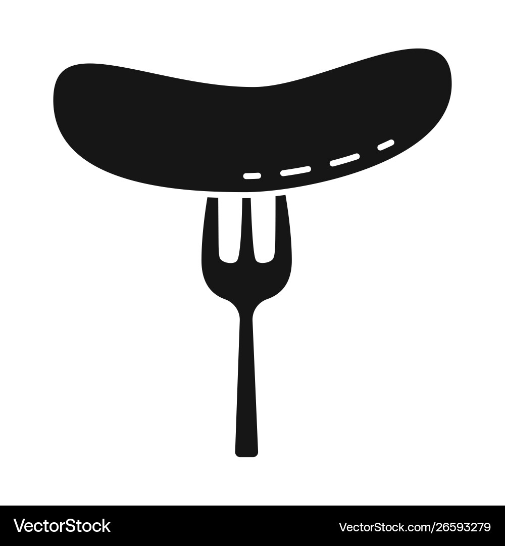 Isolated object fork and sausage symbol vector image
