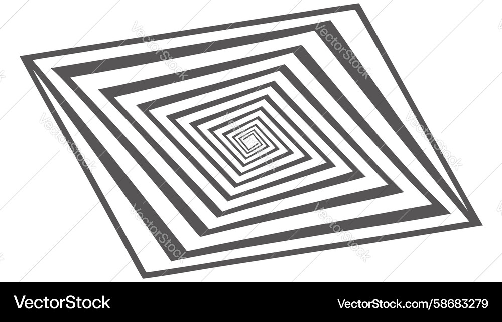 Isometric Square Tunnel Depth Pattern Vector Image