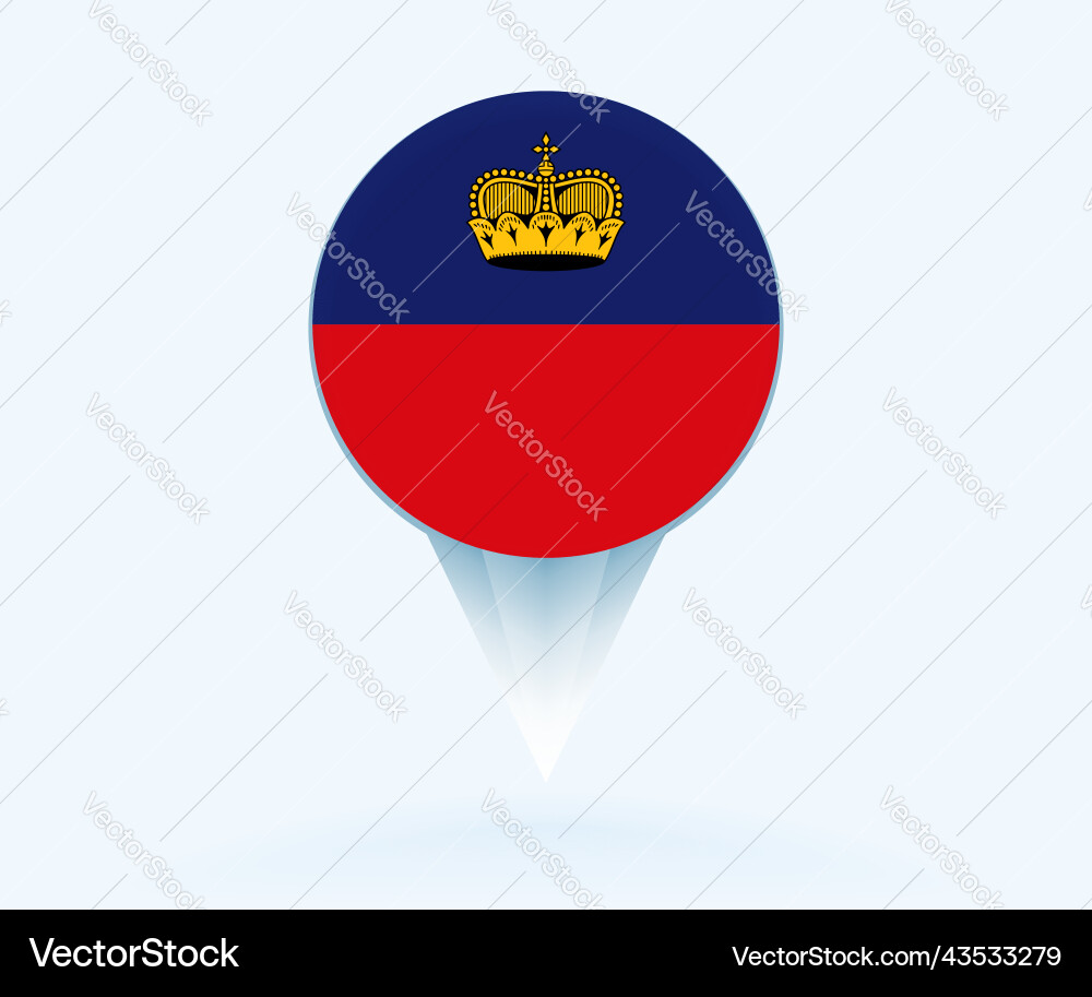 Map pointer with flag of liechtenstein vector image